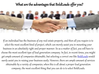 What are the advantages that BoldLeads offer you?