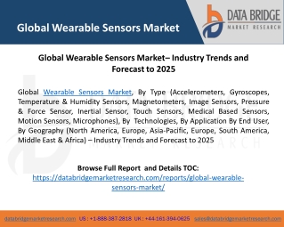 Global Wearable Sensors Market– Industry Trends