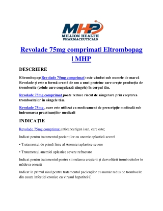 Revolade 75mg tablets | Eltrombopag | MHP
