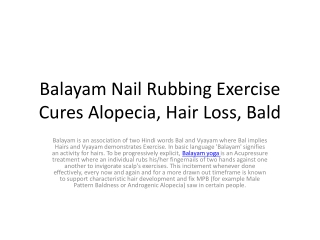 Balayam Nail Rubbing Exercise Cures Alopecia, Hair Loss, Bald