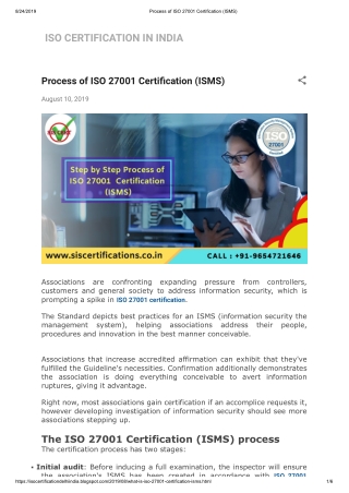 step by step process of ISO 27001 Certification (ISMS).