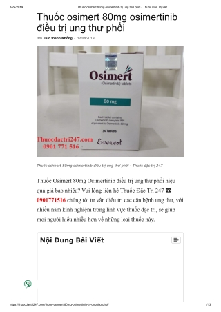 Thuoc osimert 80mg osimertinib - Thuoc dac tri 247