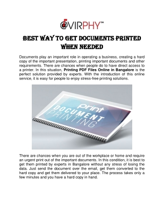 Best way to get documents printed when needed