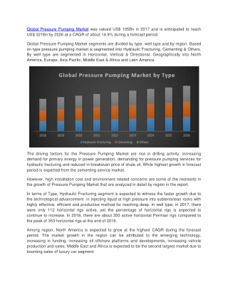 Global Pressure Pumping Market