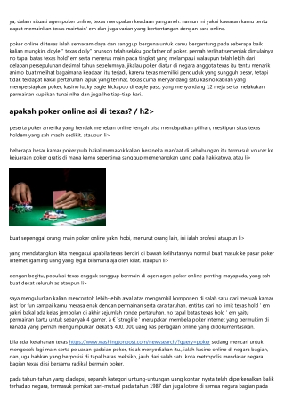 Agen Poker Terpercaya Di Indonesia