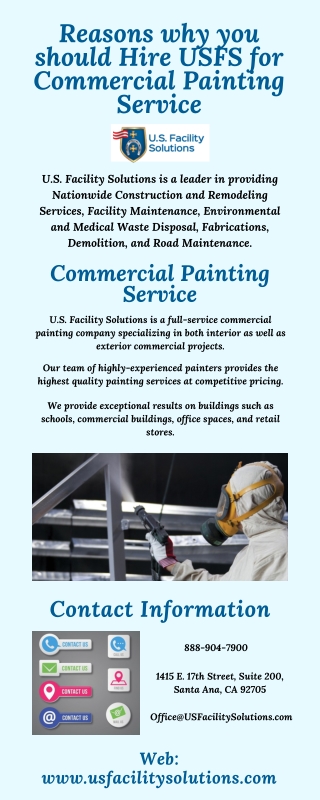 Reasons why you should Hire USFS for Commercial Painting Service