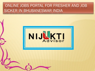 Online jobs portal for fresher and job sicker in Bhubaneswar India
