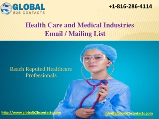 Health Care and Medical Industries email - Mailing List