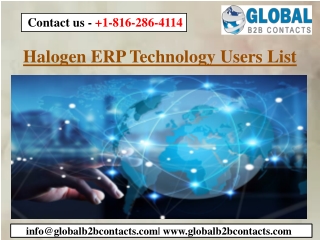 Halogen ERP Technology Users List