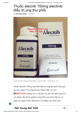 Thuoc alecnib 150mg alectinib - Thuoc dac tri 247