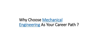 Why Choose Mechanical Engineering As Your Career Path ?