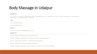 Body Massage in Udaipur