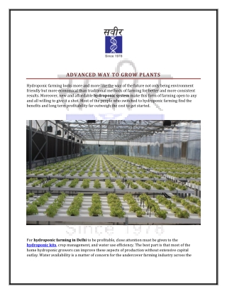 Advanced Way to Grow Plants
