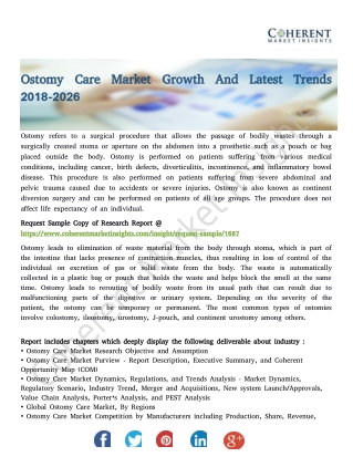 Ostomy Care Market Growth And Latest Trends 2018-2026