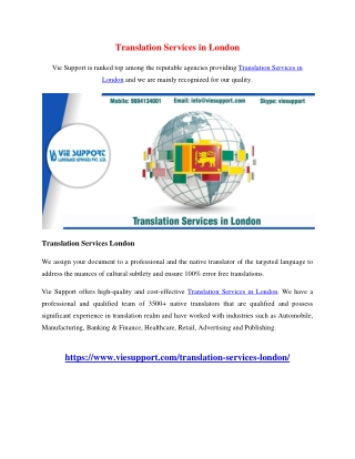 Translation Services in London