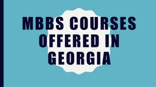 MBBS Courses Offered in Georgia