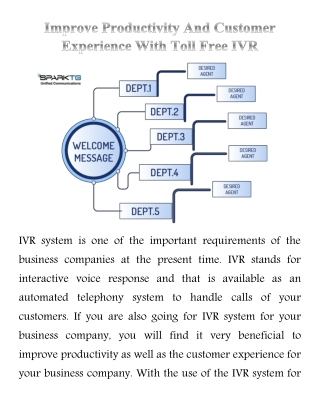 Improve Productivity And Customer Experience With Toll Free IVR