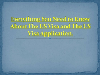 Everything You Need to Know About The US Visa and The US Visa Application.