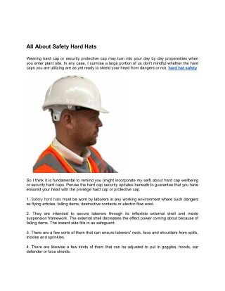 All About Safety Hard Hats