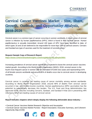 Cervical Cancer Vaccines Market to Perceive Substantial Growth During 2018–2026