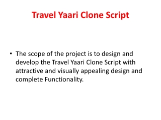 Travel Yaari Clone Script