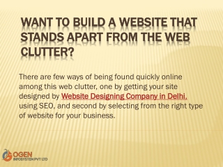 Want to build a website that stands apart from the web clutter