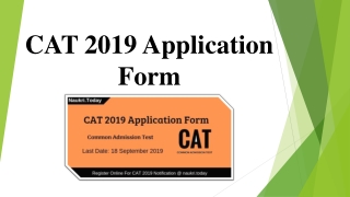 CAT 2019 Application Form - Common Admission Test CAT Registration