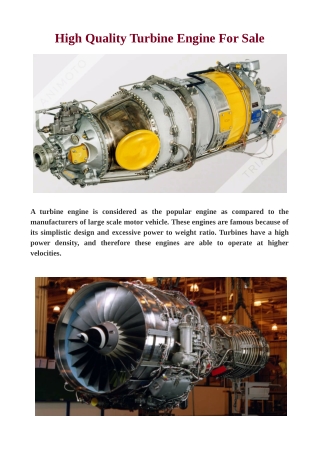 High Quality Turbine Engine For Sale