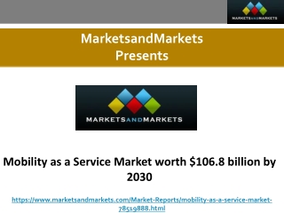 Mobility as a Service Market worth $106.8 billion by 2030