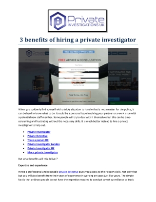 Private Investigator UK
