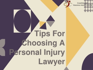 Tips for Choosing Personal Injury Lawyer