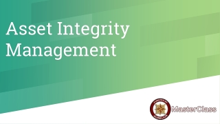 Advanced Asset Integrity Management