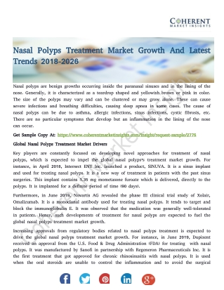 Nasal Polyps Treatment Market Growth And Latest Trends 2018-2026