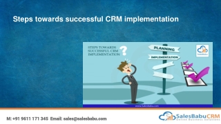 Steps towards successful CRM implementation