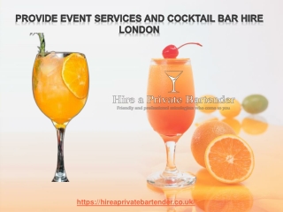 Provide Event Services and Cocktail Bar Hire London
