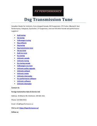 Dsg tuning