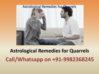 Astrological Remedies for Quarrels