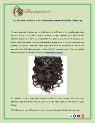 Get the Best Human Hair Extensions from Ankahair Company