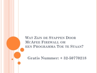 Wat Zijn de Stappen Door McAfee Firewall om een ​​Programma Toe te Staan?