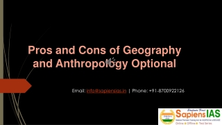 Pros and Cons of Geography and Anthropology Optional