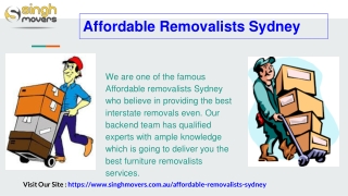 Affordable Removalists Sydney