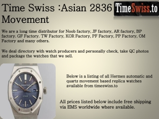 Time Swiss :Asian 2836 Movement