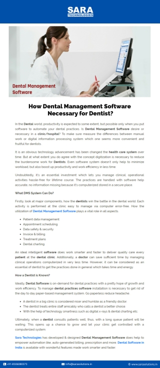 How Dental Management Software Necessary for Dentist?