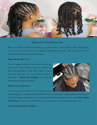 Hair braiding and weaving