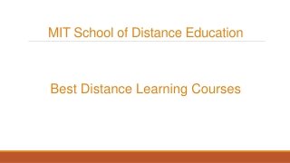 Best Distance Learning Courses - MIT School of Distance Education