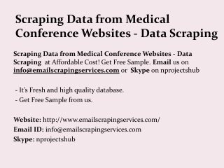 Scraping Data from Medical Conference Websites - Data Scraping