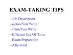 EXAM-TAKING TIPS