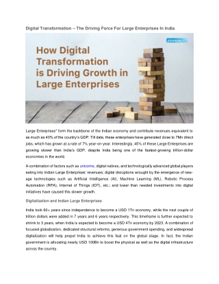 Digital Transformation – The Driving Force For Large Enterprises In India