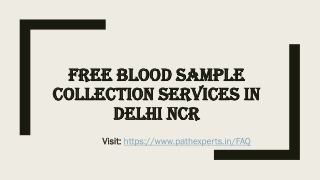 Free blood sample collection services in Delhi NCR