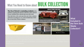 What Included In the Term Bulk Waste Collection?